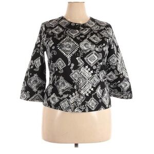Coldwater Creek Geometric Print Jacket Blazer